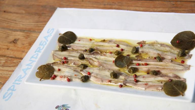 Marinated fresh anchovies